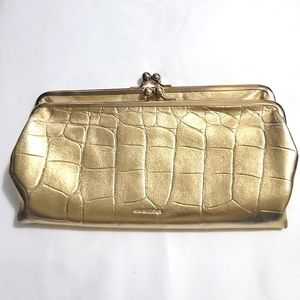Gold leather croc embossed - two bags in one.